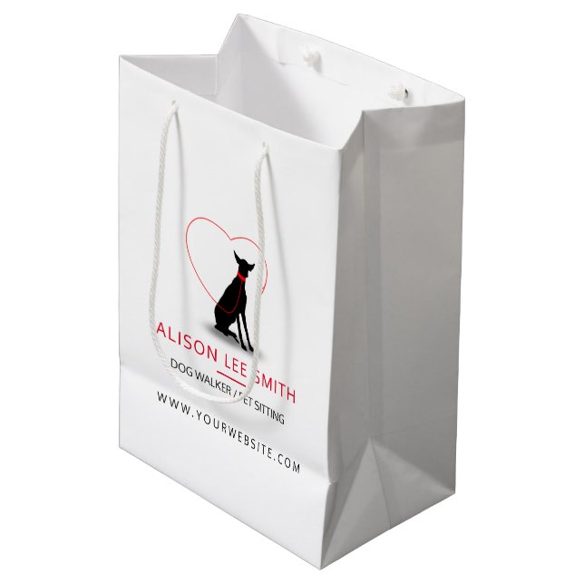 Dog walker / Pet Care Sitting  Medium Gift Bag (Front Angled)
