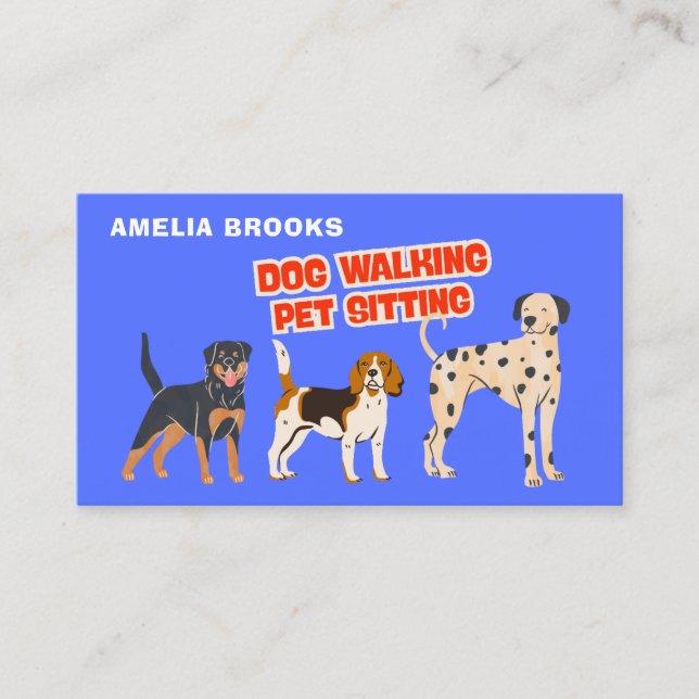 Dog Walker Pet Sitter Business Card (Front)