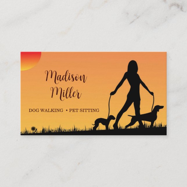 Dog Walker/ Pet Sitter  Business Card (Front)