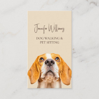 Dog Walker Pet Sitter Cute Beagle Business Card