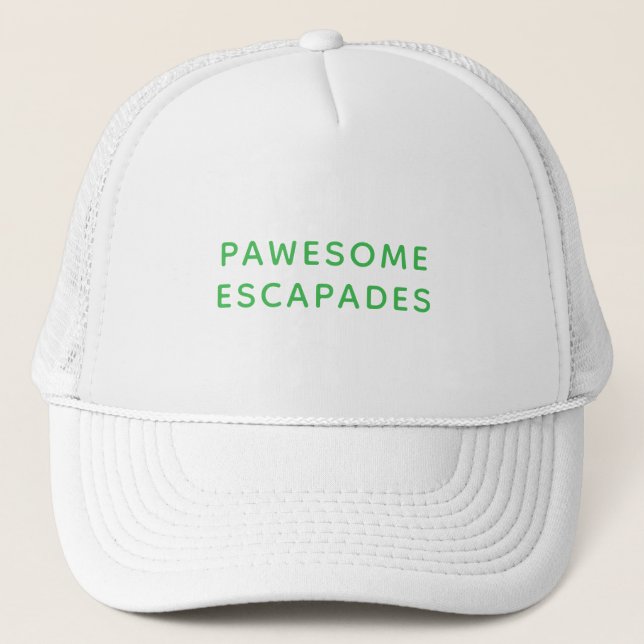 Dog Walker & Pet Sitter Green Text Trucker Hat (Front)