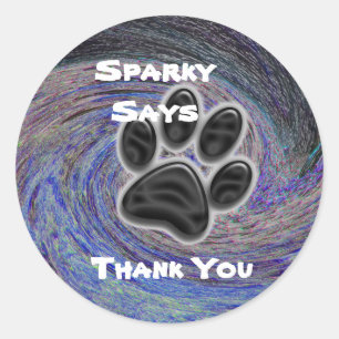Dog Walker Pet Sitter Swirl Paw Print Appreciation Classic Round Sticker