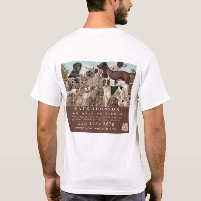 Dog Walker Pet Sitting Animal Care Professional T-Shirt (Back)