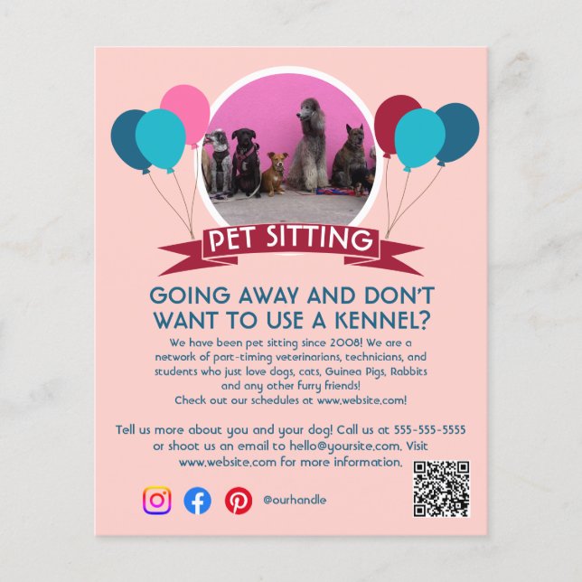 dog walker pet sitting pet service grooming  flyer (Front)