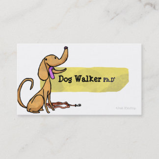 Dog Walker Ph.D with Leash Business Card