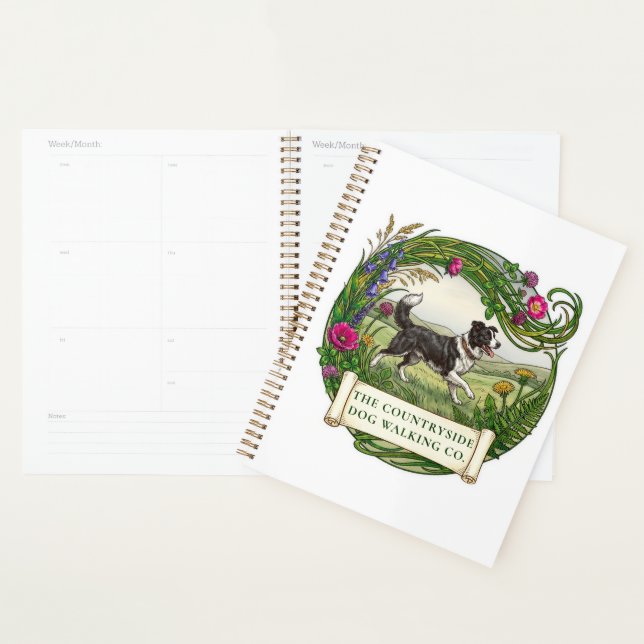 Dog Walker Planner Undated Diary Border Collie (Display)