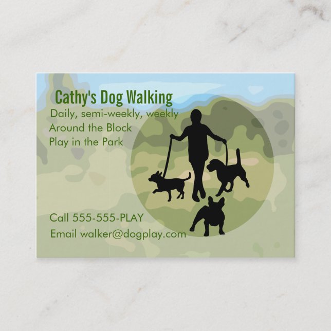 Dog Walker Professional Business Card (Front)