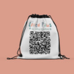 Dog Walker QR code business branding your logo Drawstring Bag<br><div class="desc">Dog Walker extra large QR code business branding with space for your company logo.</div>