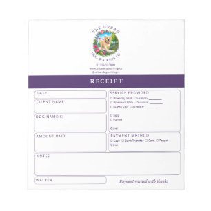 Dog Walker Receipt Pad - Labrador