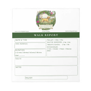 Dog Walker Report Notepad - Rural Labrador