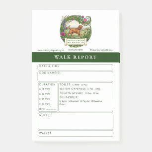 Dog Walker Report Post-It Notes - Cocker Spaniel