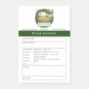 Dog Walker Report Post-It Notes - Rural Labrador
