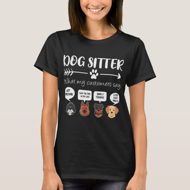 Dog Walker Shirt Dog Walking Gift Funny Cute Dog F (Front)