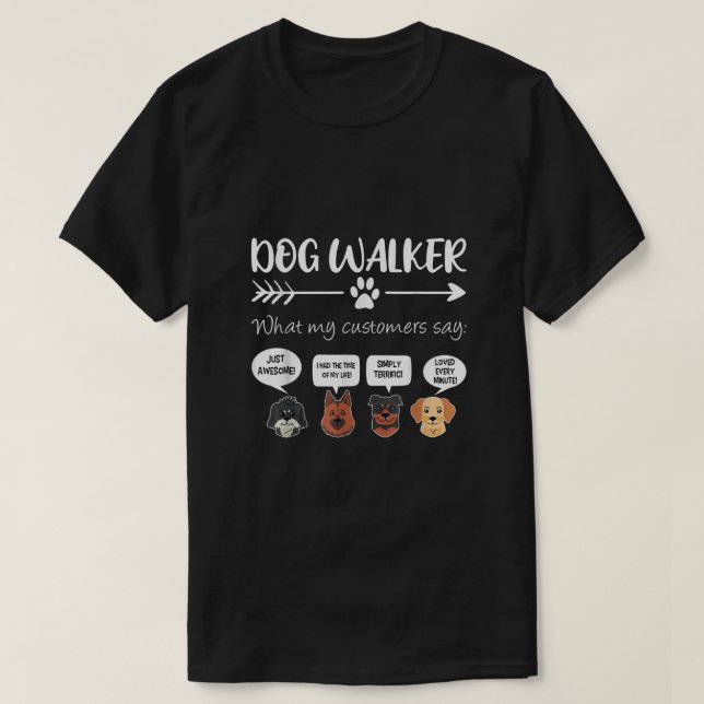 Dog Walker Shirt Dog Walking Gift Funny Cute Dog F (Design Front)