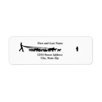 Dog Walker Silhouette Return Address Labels