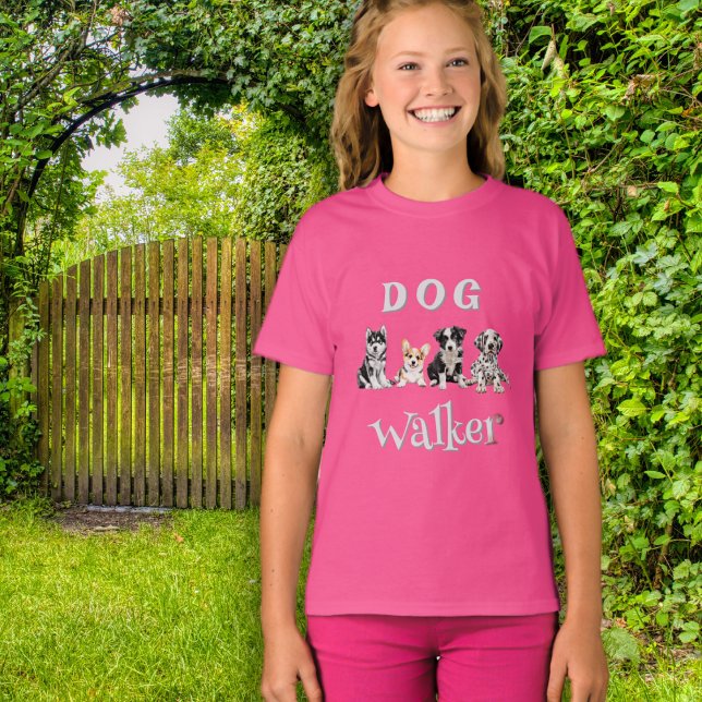 Dog Walker Teen Girl  T-Shirt (Creator Uploaded)