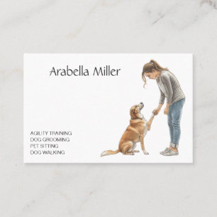 Dog Walker, Trainer, Obedience, Agility, Groomer Business Card