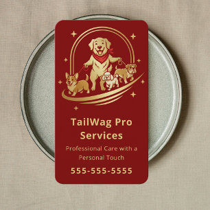 Dog Walker Trainer Sitter Modern Pet Care Service Business Card