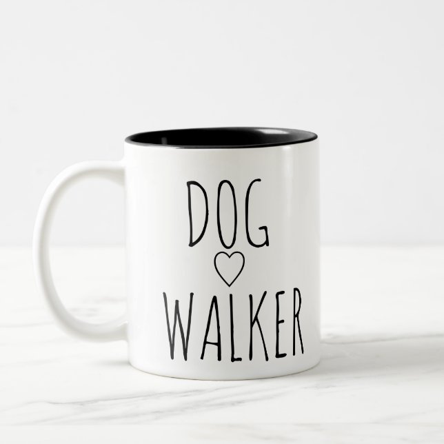 DOG WALKER  Two-Tone COFFEE MUG (Left)