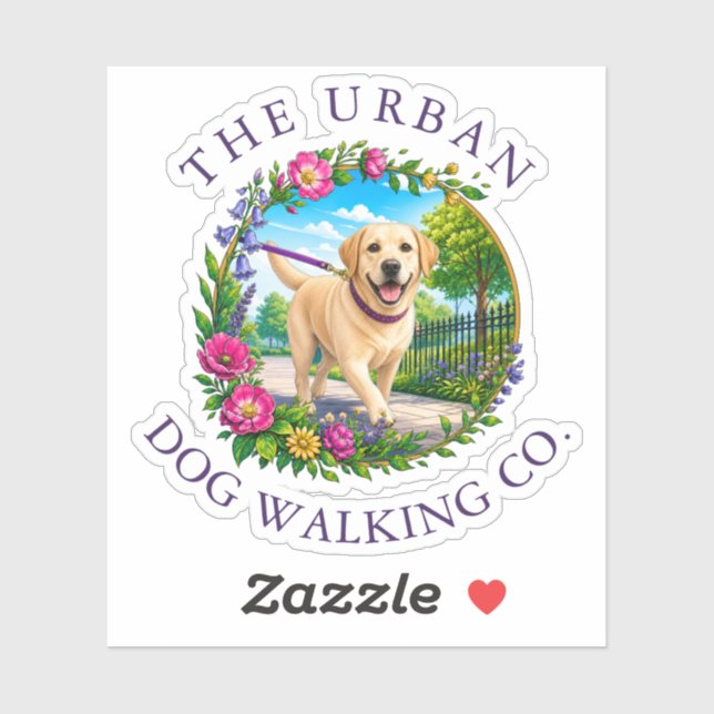Dog Walker Vinyl Cut-Out Sticker - Labrador (Sheet)