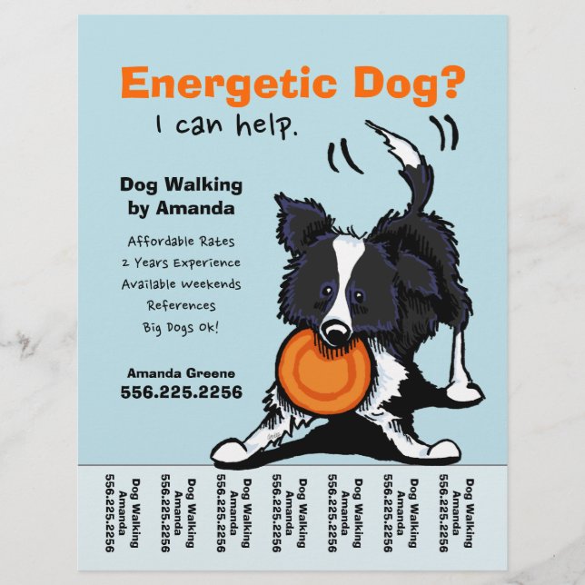 Dog Walker Walking Personalised Tear Sheet (Front)