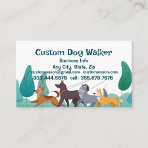 Dog Walker Walking Pet Services Business Card