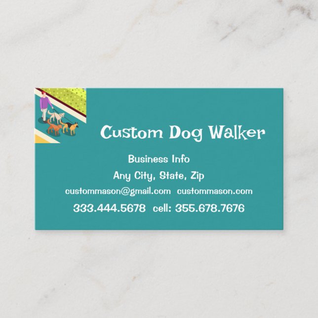 Dog Walker Walking Pet Services Business Card (Front)