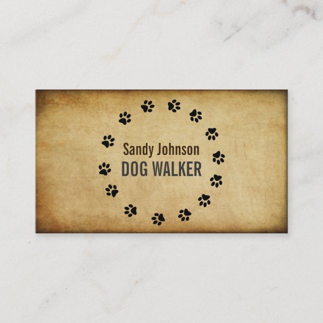 Dog Walker Walking Pet Sitting Services Business Card (Front)