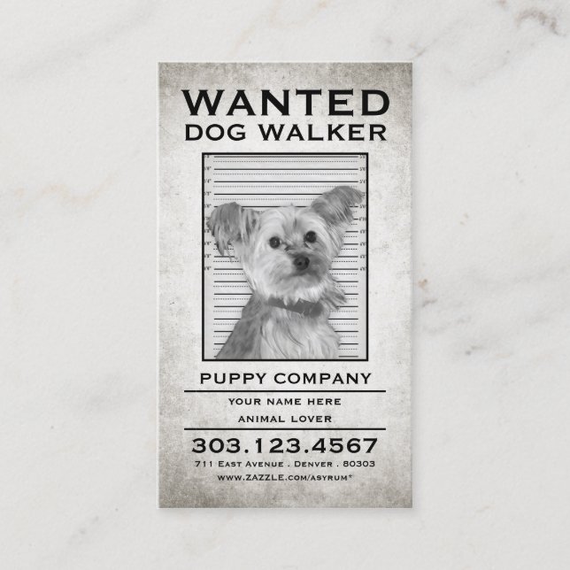 dog walker wanted poster business card (Front)