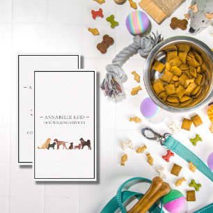 Dog Walker Watercolor Professional Vertical Business Card