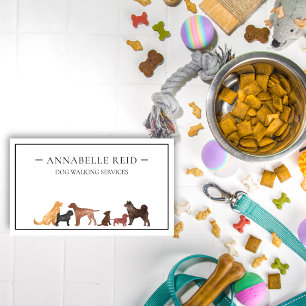 Dog Walker Watercolor Silhouette Professional Business Card