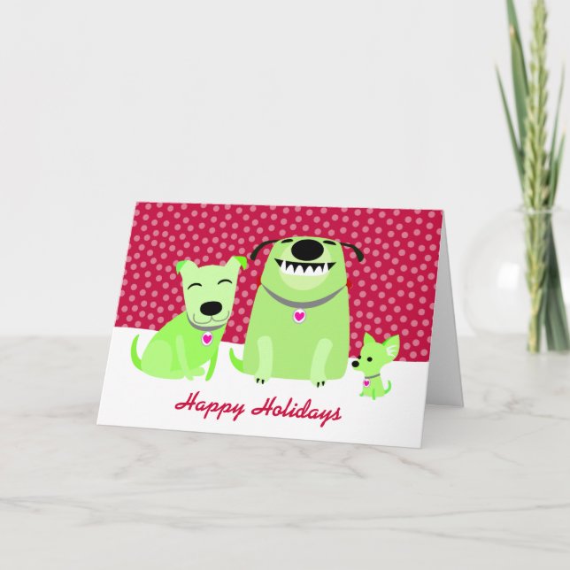 Dog Walker's Holiday Greetings Card (Front)