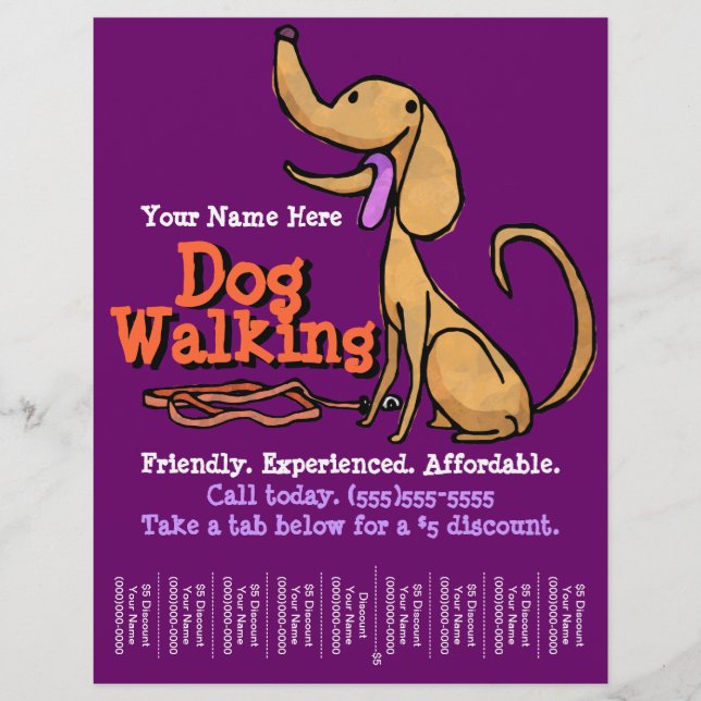 Dog Walking.Advertising Promotional Flyer (Front)