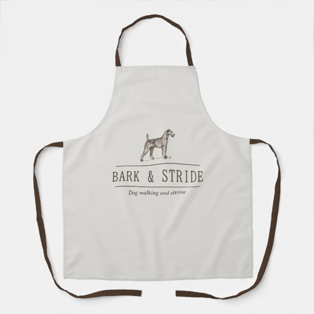 Dog Walking Business Branding apron with QR Code (Front)
