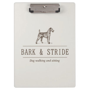 Dog Walking Business Clipboard Vintage Natural