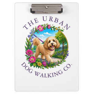 Dog Walking Business Clipboard with Cockapoo