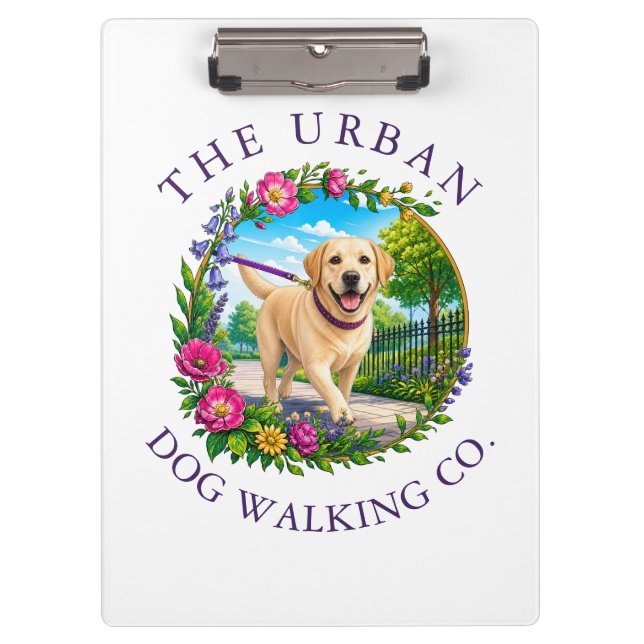 Dog Walking Business Clipboard with Labrador (Front)