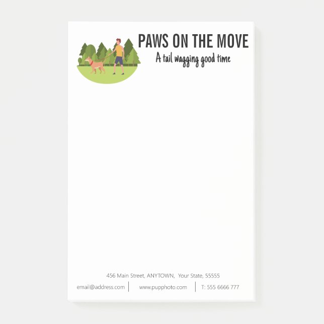 Dog Walking Business Custom  Post-it Notes (Front)