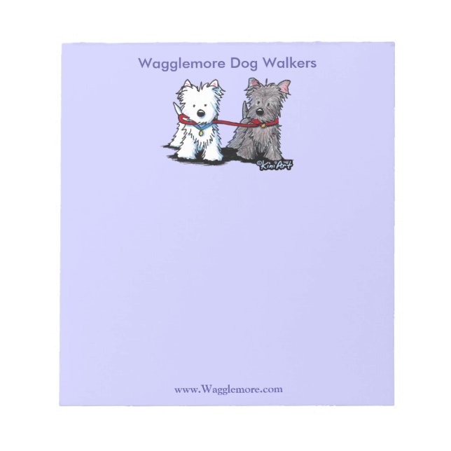 Dog Walking Business Notepad With Terriers (Front)