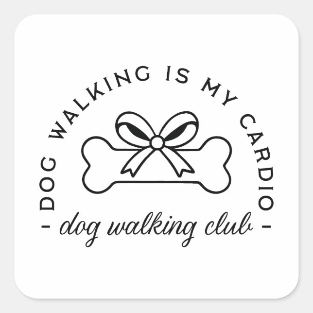 Dog walking club aesthetic square sticker (Front)