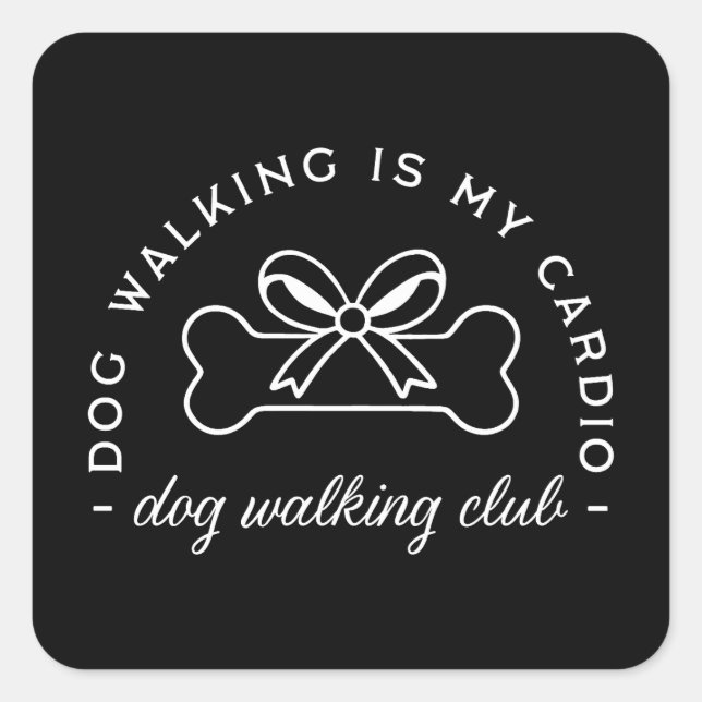 Dog walking club walk group square sticker (Front)