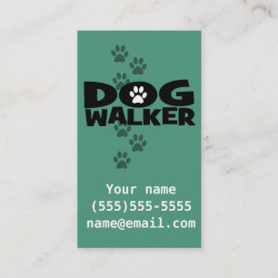 Dog Walking. Dog walker business card. teal Card