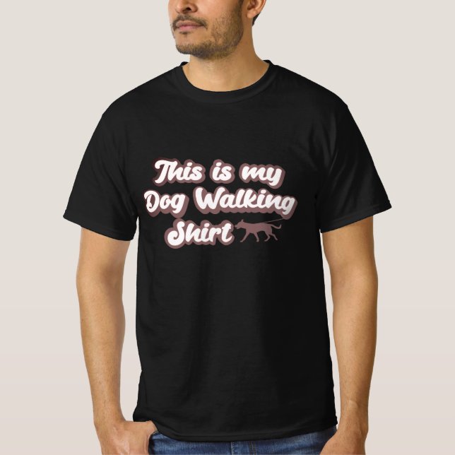 Dog Walking Game with Our Funny Black Dog Dad T-Shirt (Front)