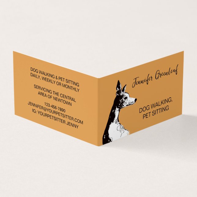 Dog walking, pet care Business Card (Outside)