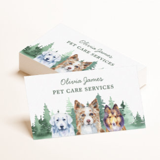 Dog walking pet care business card