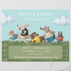 Dog walking pet care services promotional flyer