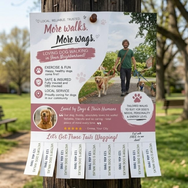 Dog Walking Pet Sitter Business Flyers  (Dog Walking Business Flyers )