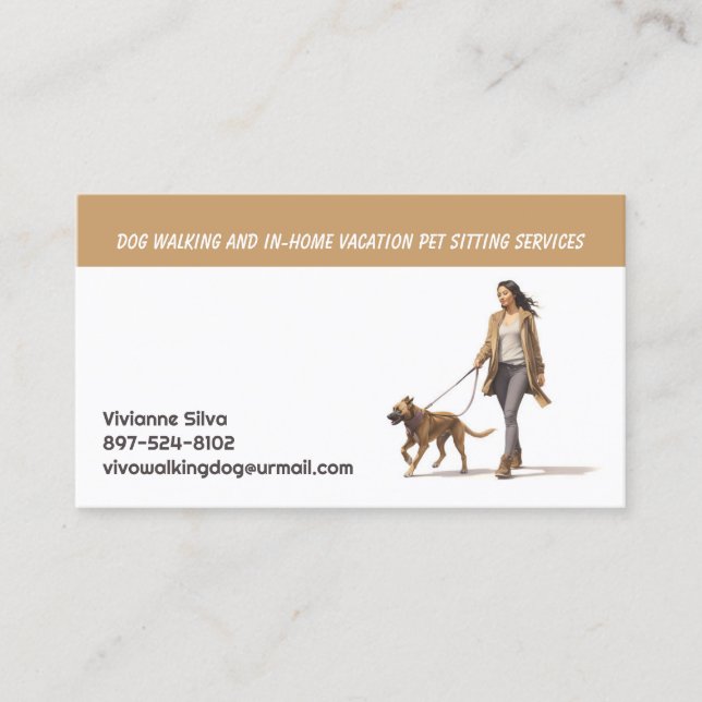 Dog Walking Pet Sitting Boarding Business Card (Front)