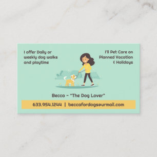 Dog Walking Pet Sitting Boarding Business Card