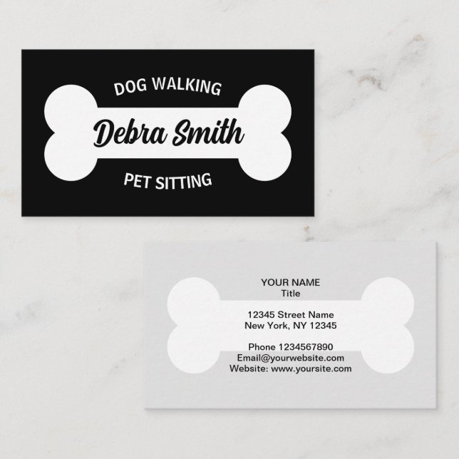 Dog walking pet sitting business card template (Front/Back)